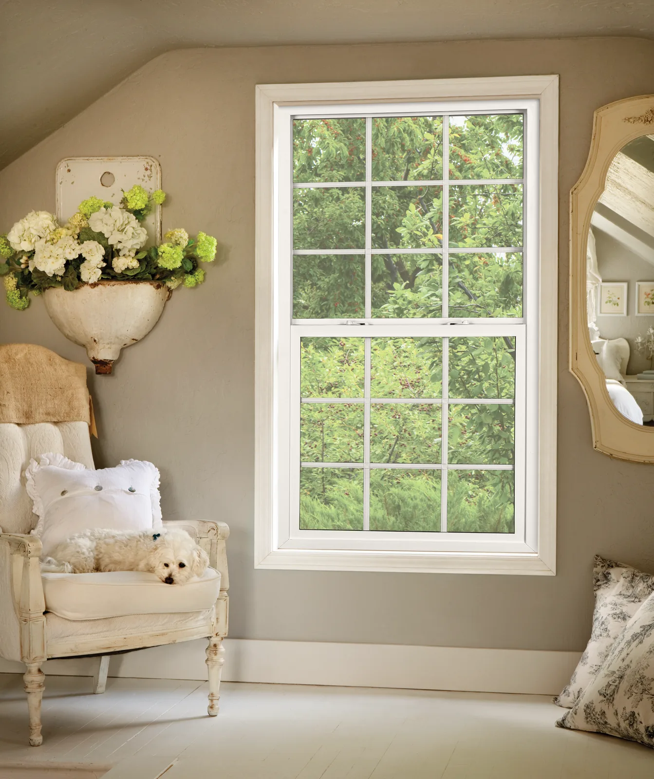 Alpine 70 Series single-hung window in White