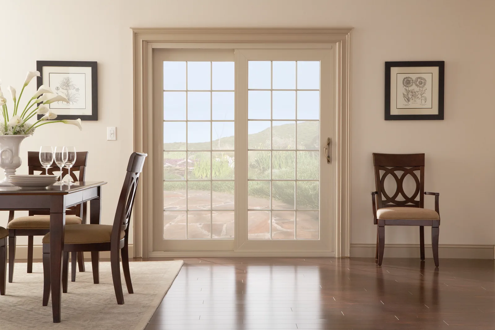 Alpine Westbridge 6500 classic sliding patio door in Almond